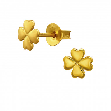 Clover - 925 Sterling Silver Simple Stud Earrings SD51192