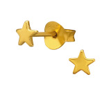 Star 4mm Gold Plated - 925 Sterling Silver Simple Stud Earrings SD51195