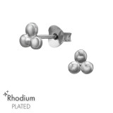 Triple Dots - 925 Sterling Silver Simple Stud Earrings SD51223