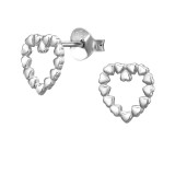 Heart Within Open Heart - 925 Sterling Silver Simple Stud Earrings SD51402