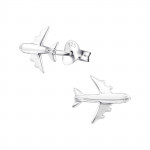 Airplane - 925 Sterling Silver Simple Stud Earrings SD5657 Airplane - 925 Sterling Silver Simple Stud Earrings SD5657