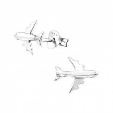 Airplane - 925 Sterling Silver Simple Stud Earrings SD5657