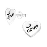Love heart - 925 Sterling Silver Simple Stud Earrings SD585