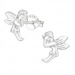 Fairy lady - 925 Sterling Silver Simple Stud Earrings SD591 Fairy lady - 925 Sterling Silver Simple Stud Earrings SD591