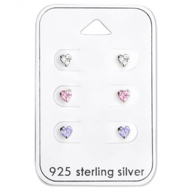 Heart - 925 Sterling Silver Stud Earring Sets  SD28456