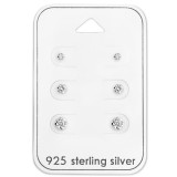 Round - 925 Sterling Silver Stud Earring Sets  SD28459