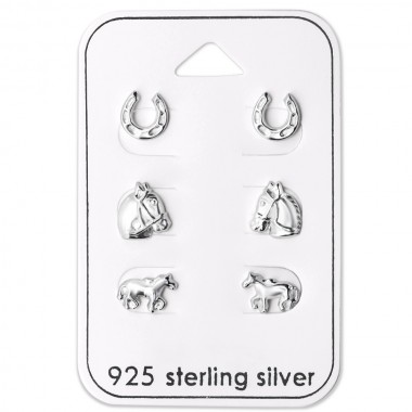 Horse Lovers - 925 Sterling Silver Stud Earring Sets  SD28464