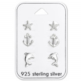 Sea - 925 Sterling Silver Stud Earring Sets  SD28490