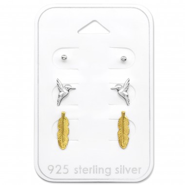 Bird - 925 Sterling Silver Stud Earring Sets  SD30772