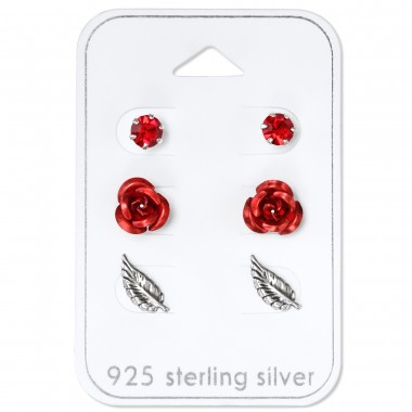 Rose - 925 Sterling Silver Stud Earring Sets  SD30773