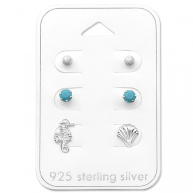 Beach - 925 Sterling Silver Stud Earring Sets  SD30776