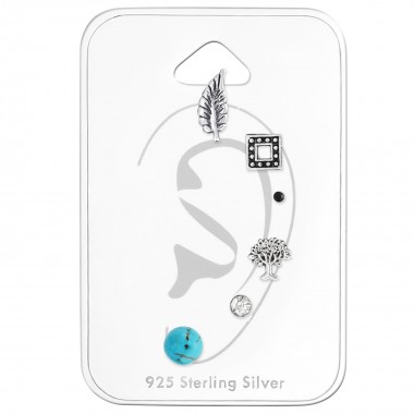 Bali - 925 Sterling Silver Stud Earring Sets  SD33288