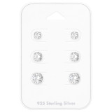 4Mm, 5mm And 6mm Round - 925 Sterling Silver Stud Earring Sets  SD35240