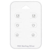 3mm Square, Heart And Star - 925 Sterling Silver Stud Earring Sets  SD35243
