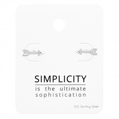 Arrow Ear Studs On Simplicity Card - 925 Sterling Silver Stud Earring Sets  SD35899