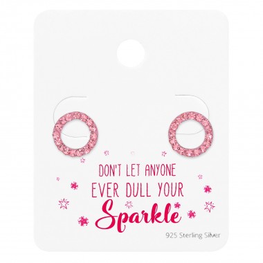 Circle Ear Studs On Motivational Quote Card - 925 Sterling Silver Stud Earring Sets  SD35900