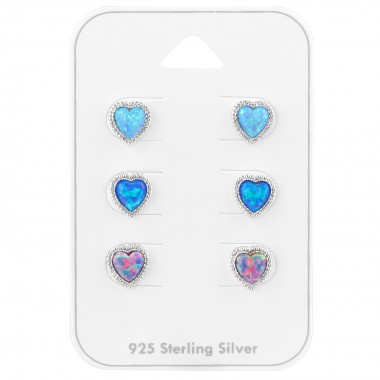 Heart - 925 Sterling Silver Stud Earring Sets  SD39797