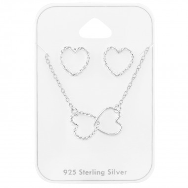 Heart - 925 Sterling Silver Stud Earring Sets  SD39802