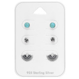 Mix - 925 Sterling Silver Stud Earring Sets  SD44793