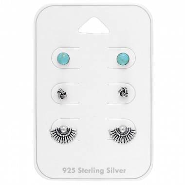 Mix - 925 Sterling Silver Stud Earring Sets  SD44793