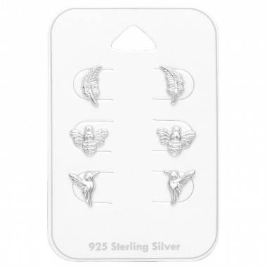 Nature - 925 Sterling Silver Stud Earring Sets  SD44799