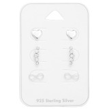 Mix - 925 Sterling Silver Stud Earring Sets  SD44802