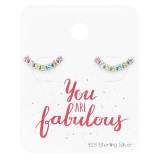 Curved - 925 Sterling Silver Stud Earring Sets  SD45486