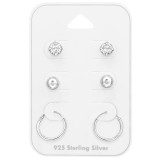 5mm Ball, Hoop - 925 Sterling Silver Stud Earring Sets  SD49409