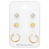 5mm Ball, Hoop - 925 Sterling Silver Stud Earring Sets  SD49410