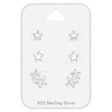 Stars - 925 Sterling Silver Stud Earring Sets  SD49748