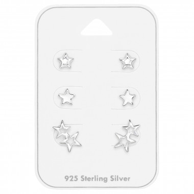 Stars - 925 Sterling Silver Stud Earring Sets  SD49748