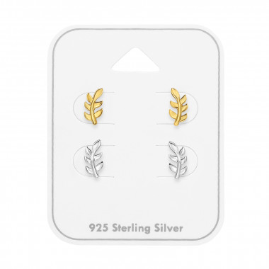 Laser Cut Leaf - 925 Sterling Silver Stud Earring Sets  SD49749