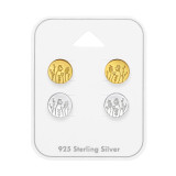 Laser Cut Flower - 925 Sterling Silver Stud Earring Sets  SD49750