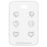 Hearts - 925 Sterling Silver Stud Earring Sets  SD49751