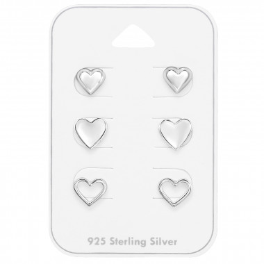 Hearts - 925 Sterling Silver Stud Earring Sets  SD49751