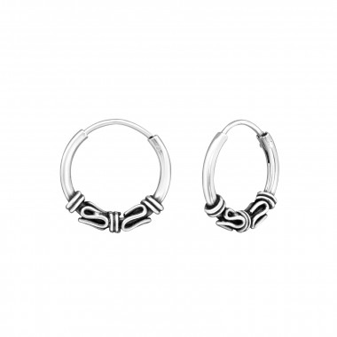 12mm bali - 925 Sterling Silver Bali Hoops SD14487