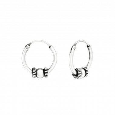 12mm bali - 925 Sterling Silver Bali Hoops SD14488