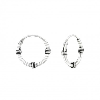 12mm bali - 925 Sterling Silver Bali Hoops SD15485