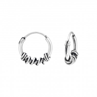 10mm - 925 Sterling Silver Bali Hoops SD25188