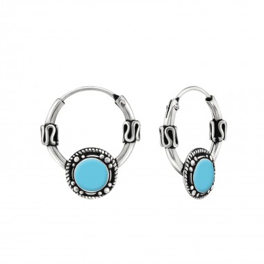 Round - 925 Sterling Silver Bali Hoops SD29569