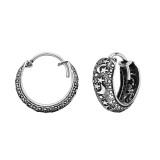 15Mm Moon And Star - 925 Sterling Silver Bali Hoops SD30751