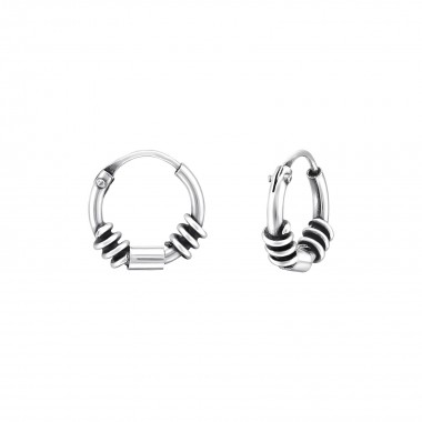 Bali 10mm - 925 Sterling Silver Bali Hoops SD34542