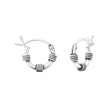 10mm - 925 Sterling Silver Bali Hoops SD37300