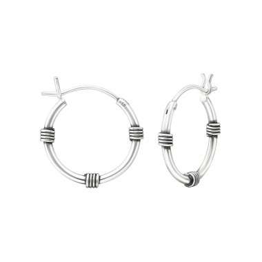 16mm - 925 Sterling Silver Bali Hoops SD37302