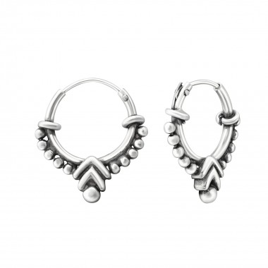 12mm - 925 Sterling Silver Bali Hoops SD37303