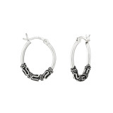 15mm - 925 Sterling Silver Bali Hoops SD37312