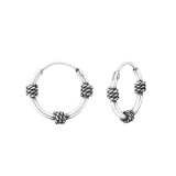 12mm - 925 Sterling Silver Bali Hoops SD37315