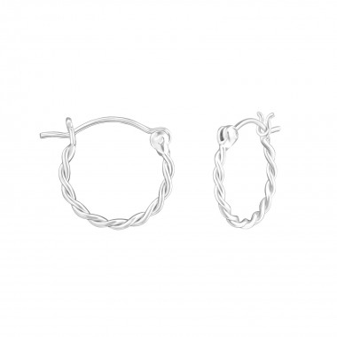 15mm - 925 Sterling Silver Bali Hoops SD37362