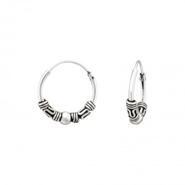 14mm - 925 Sterling Silver Bali Hoops SD39697