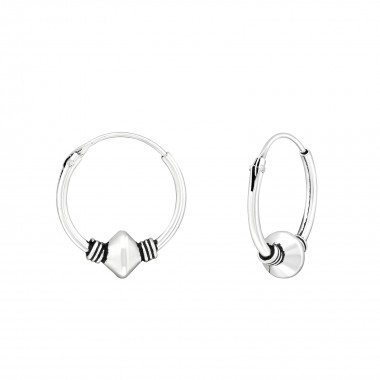 14mm - 925 Sterling Silver Bali Hoops SD39911